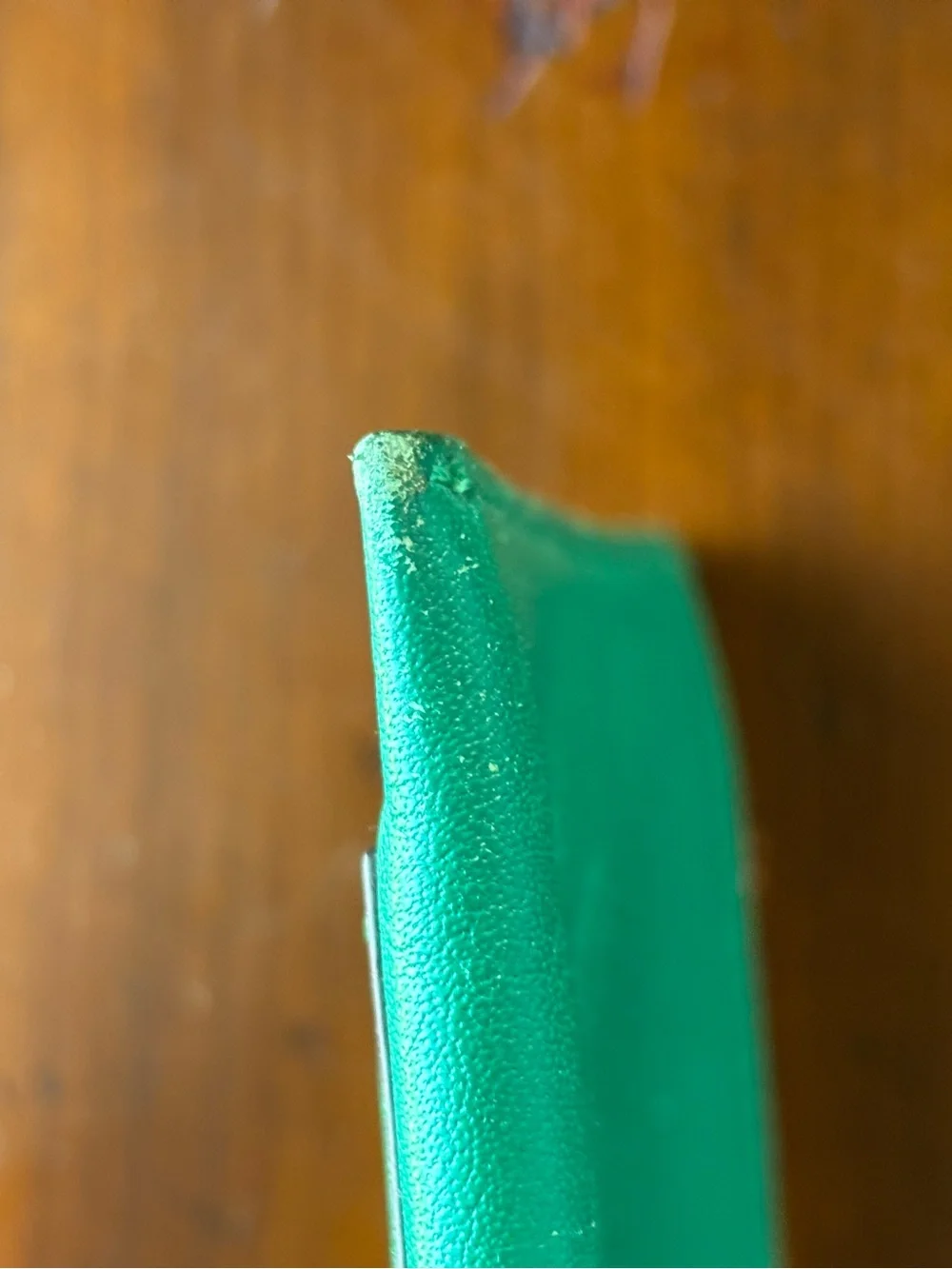 Coach Emerald Green Leather Zip Card Pouch with Keyring